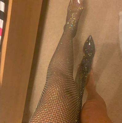Glimmer Over The Knee Rhinestone Mesh Heel Boots Mermaid Way