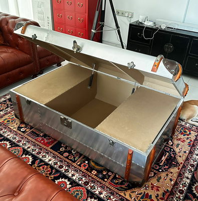 Richard's Trunk Coffee Table Aluminum Aviator Furniture (48 Inches