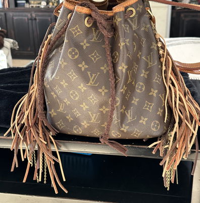 Backpack Leather with Fringe Luxury Authentic Vintage Vintage