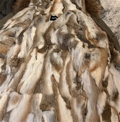 Rabbit Fur Lined Parka Jacket With Fox Fur Trim