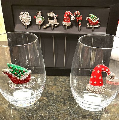 Stemless Wine Glass  Initial - Set of 2 – Mary Square