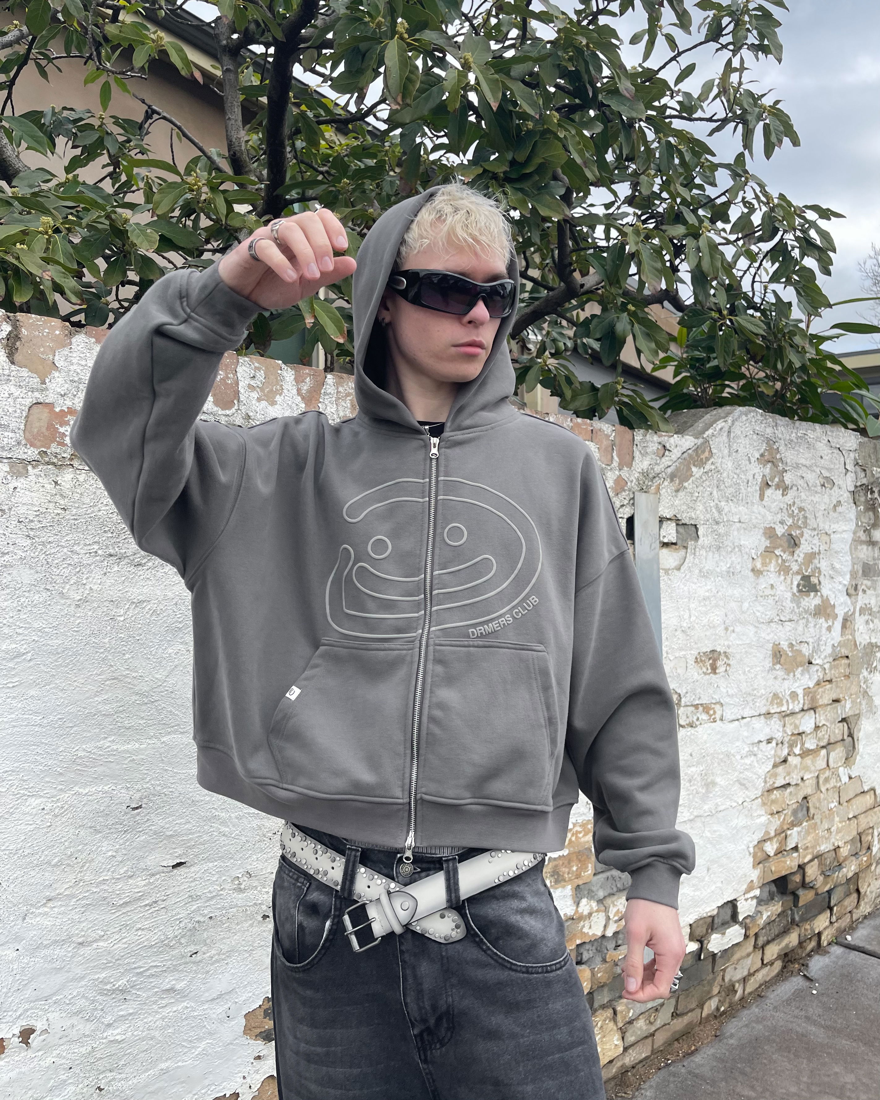 SMILEY BOXY DOUBLE ZIP - CHARCOAL – DRMERS CLUB