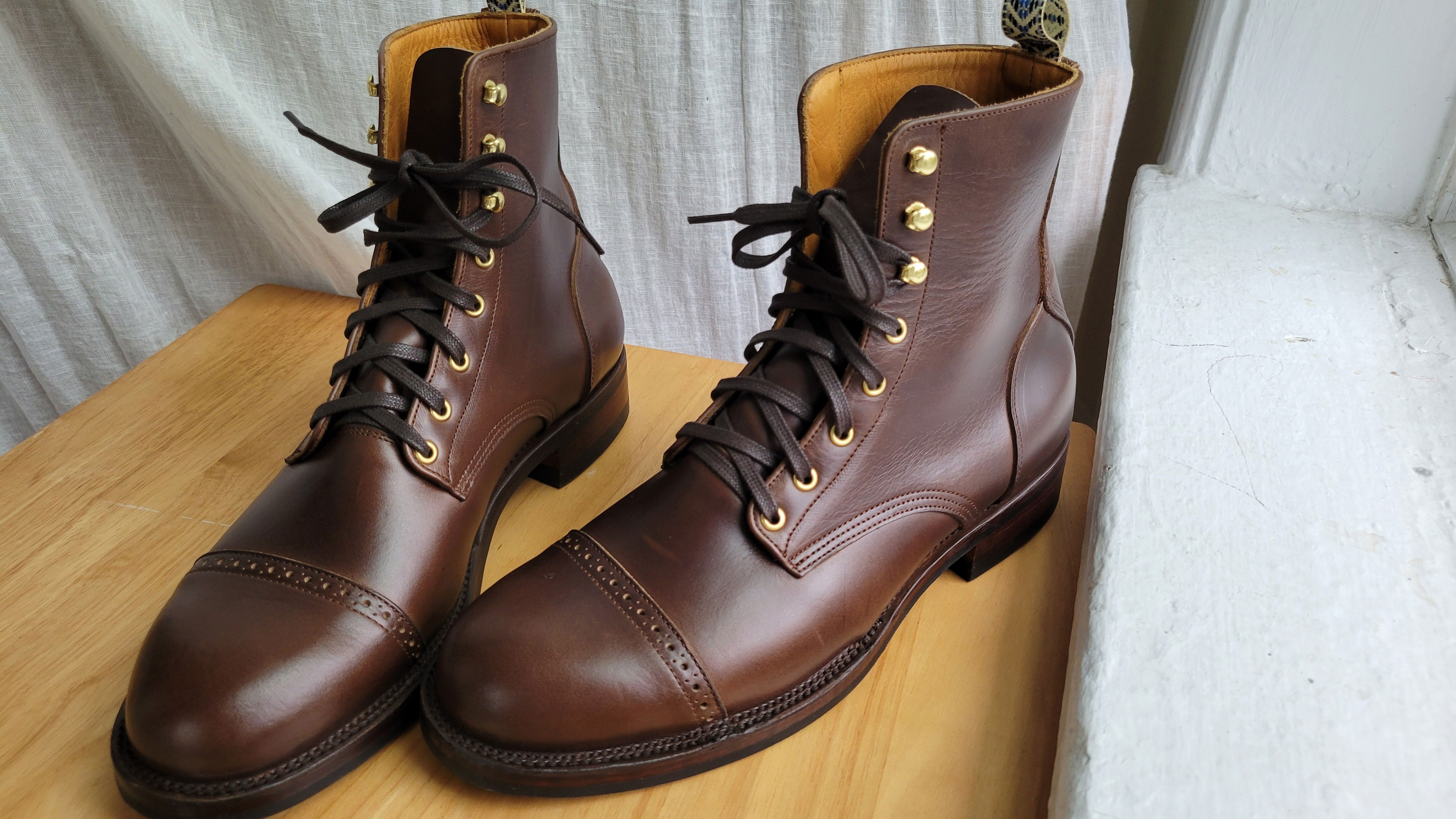 Mexican Heritage Leather Boot - DB Hunter Cap Toe Full Brown