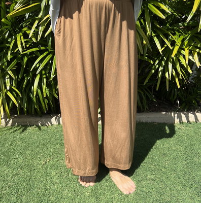 Milo Pant - Caramel Rayon Jersey | Allison Izu