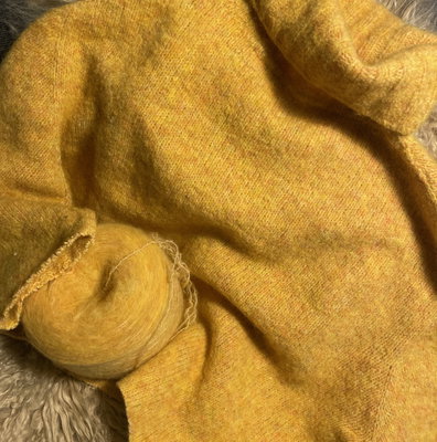 Fil à Tricoter/crocheter Italien WPL 9685 Pietra - Lin/viscose Jaune - Style Boucle