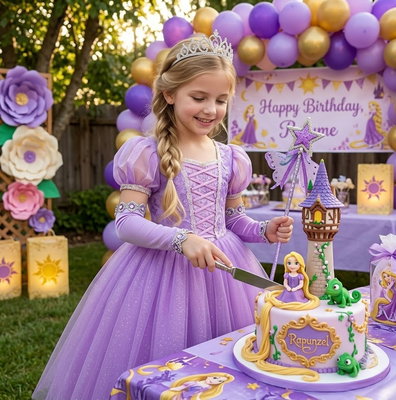 Little Girl Dress Up Costume | Majestic Rapunzel Lace-Up Princess Gown   Sara Dresses