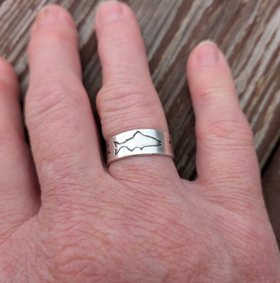 Customer wearing the Fishing Adjustable Ring